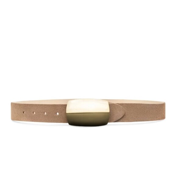 L'AGENCE Milou Suede Belt In Cappuccino, M - Picture 4 of 16